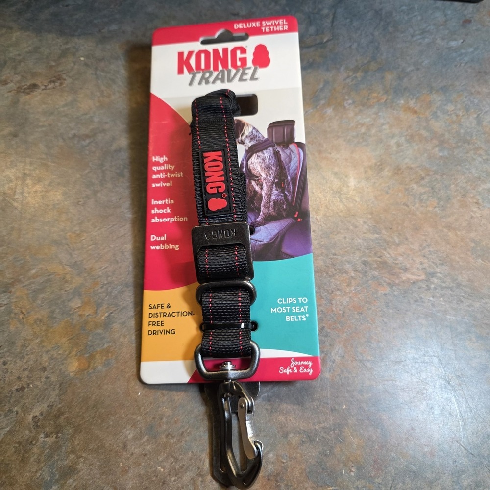 KONG Travel Deluxe Swivel Tether Seatbelts for Dogs NEW